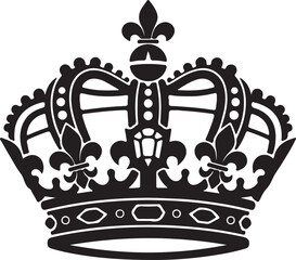 Black royal crown icon with fleur de lis symbol © Redwan Ahmed Marjan