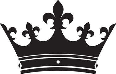Black royal crown icon with fleur de lis symbols © Redwan Ahmed Marjan
