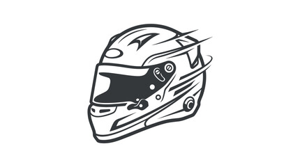 Obraz premium Racing Helmet Icon with Speed Lines - Motorsport Safety Gear Vector