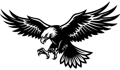 Obraz premium Flying Eagle Bird of Prey Wildlife Illustration Vector Design