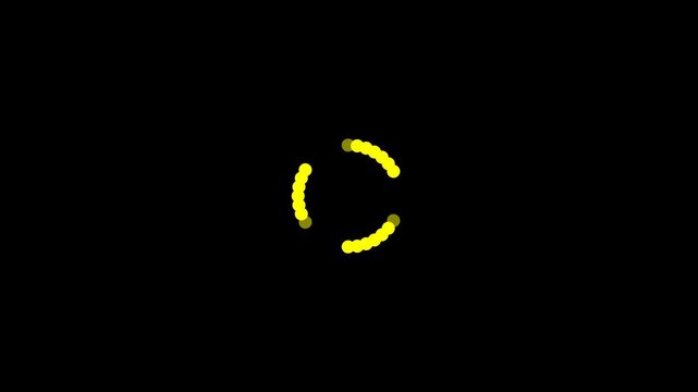 Circular yellow dashed line animation creating a dynamic loading or progress indicator UI element