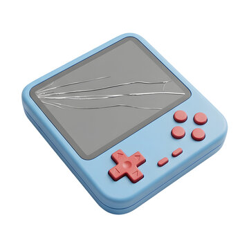 Broken Blue Handheld Game Console