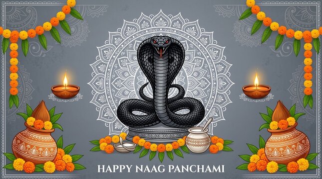 Naag Panchami background design, Naag Panchami festival banner background. Naag Panchami 2025 background