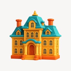 Obraz premium Colorful toy house illustration