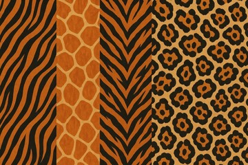 Obraz premium Vibrant animal print patterns background