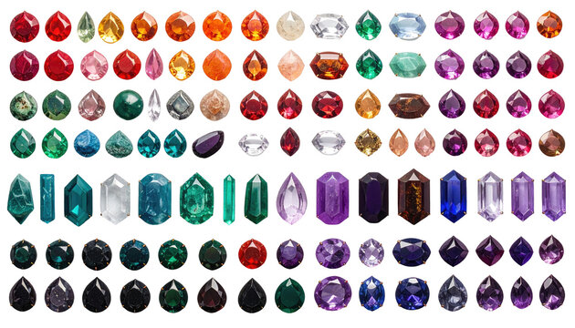 A mosaic of polished gemstones in a variety of shapes and vibrant hues, meticulously arranged
