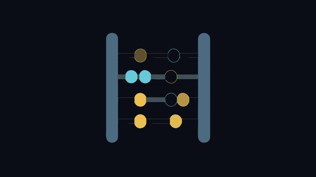 Flat style abacus illustration on black background for stock use