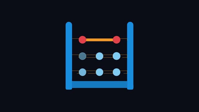 Colorful abacus for learning mathematics on black background