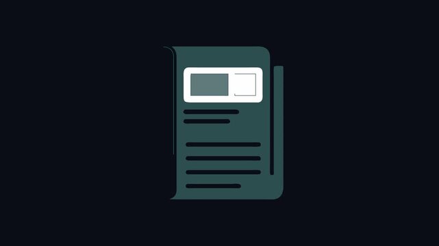 Dark teal document icon with abstract layout elements