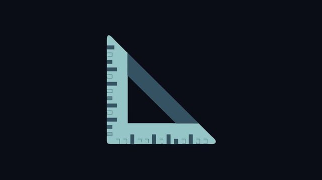 Flat illustration of a right triangle ruler tool