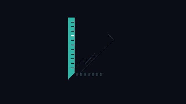 Flat design right angle ruler isolated on black background