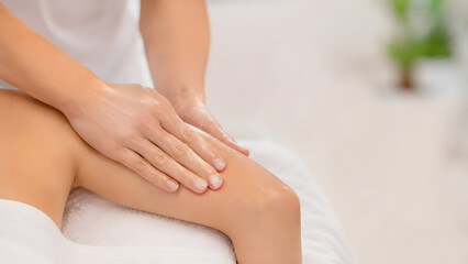 Fototapeta premium Lymphatic Drainage Therapist Performing Upper Arm Treatment, Therapeutic Wellness and Recovery Photography