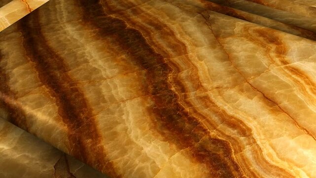 Beautiful natural Onyx tiles with unique mineral deposits rotating slowly to showcase the authentic texture and organic patterns of this luxury gemstone