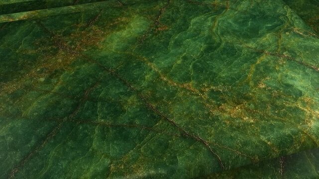 Rare Demantoid tiles rotating slowly to emphasize the brilliant green body color and famous horsetail mineral inclusions inside the gemstone structure