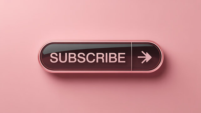 A pink button with a subscribe label and arrow appears on a surface.