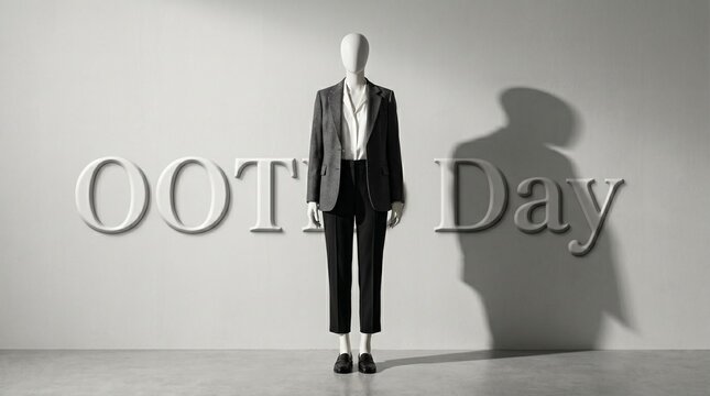 Fashion, outfit of the day, mannequin, black and white, minimalist style
