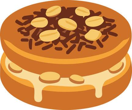 Martabak Manis Indonesian Sweet Thick Pancake Vector Illustration