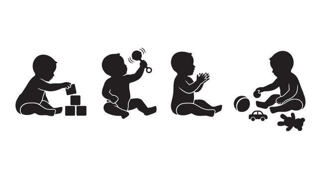 Infant Development Stages Silhouette baby babies infants