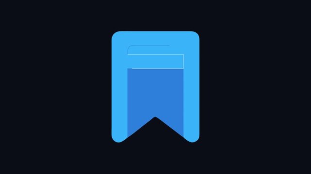 Blue bookmark icon with a simple white header line