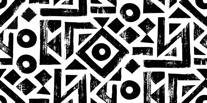 Geometric pattern with bold shapes and high contrast black and white