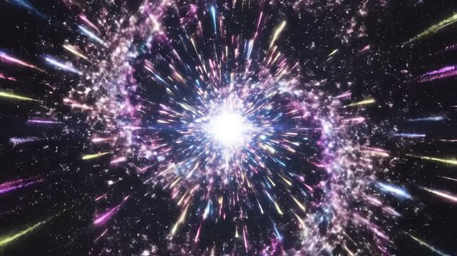 Colorful Cosmic Hyperjump with Radiant Neon Light Streaks