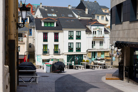 Beautiful view of Tapia de Casariego town and its small fishing port in Asturias