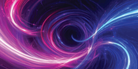 Fototapeta premium Abstract cosmic vortex background with pink and blue swirling light trails abstract background futuristic illuminated particle composition wallpaper technique