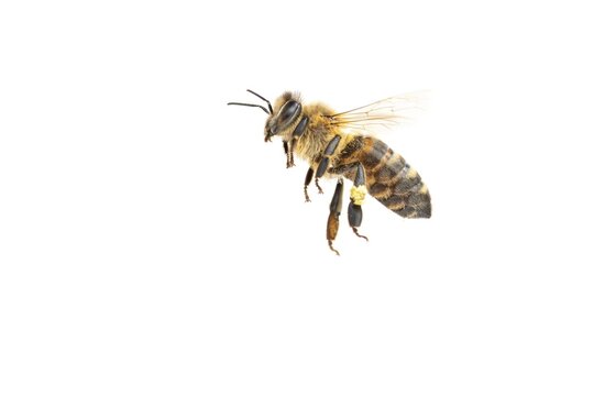 Honey bee (Apis mellifera), insect, cropped background, Vechta, Lower Saxony, Germany