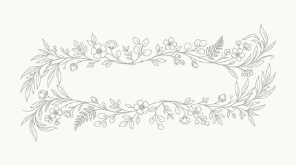 Elegant floral wreath design with leaves and flowers. © Fakih