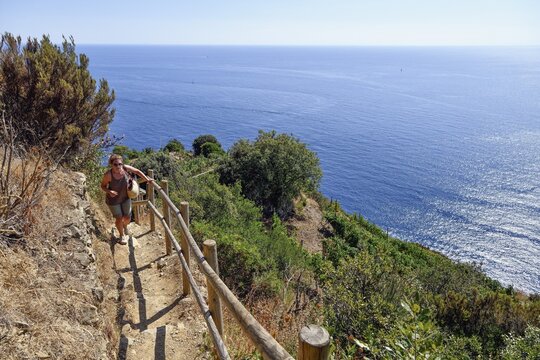 Hiking trail from Riomaggiore to Manarola, Cinque Terre, Province of La Spezia, Liguria, Italy