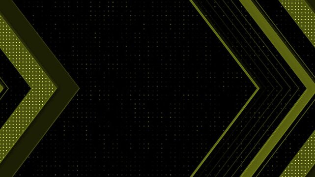 Dark abstract background with chevron arrows and dotted patterns animation