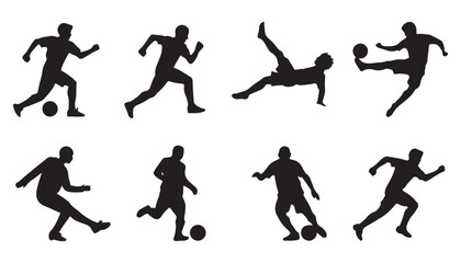 Dynamic Sports Silhouette Vector Collection – Soccer, Basketball, Running and Football Player Action Icons Set © BongoBashor