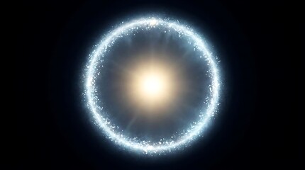 Fototapeta premium Luminous Frost Halo Flare Ring with Bright Center Light