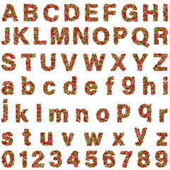 Naklejka premium Alphabet letters uppercase and lowercase vector illustration isolated on transparent background