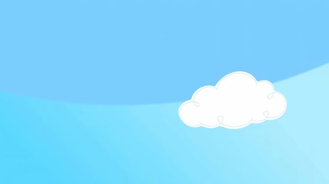 Single white cloud floating in a bright blue sky with clean minimal space