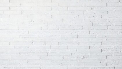 Fototapeta premium Bright seamless white painted brick wall with subtle horizontal courses and gentle relief, offering a clean modern architectural background for interiors, presentations, and minimalist designs