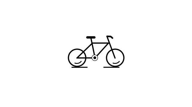 Cycling transport Icon concept animation with alpha channel.Man is riding with bicycle icon animation,symbol looped animation.