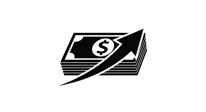 stacked money bills with lightning bolt vector