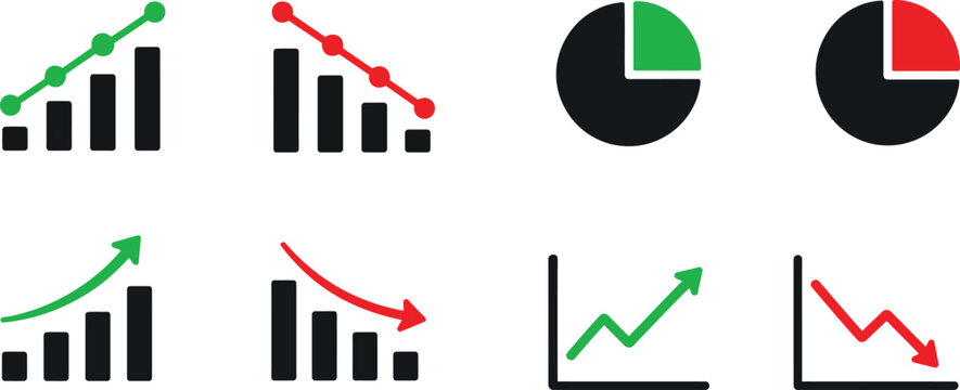 Financial Analytics Business Chart and Graph Icon Set