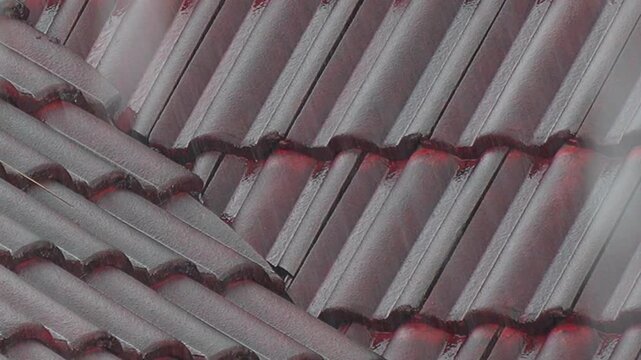 Wet Roof Tile Rain Water Outdoor Texture Closeup Pattern Building