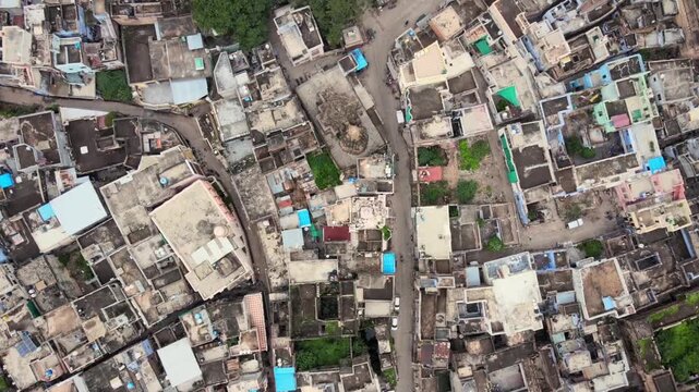 Aerial View of Bundi Cityscape in Rajasthan India