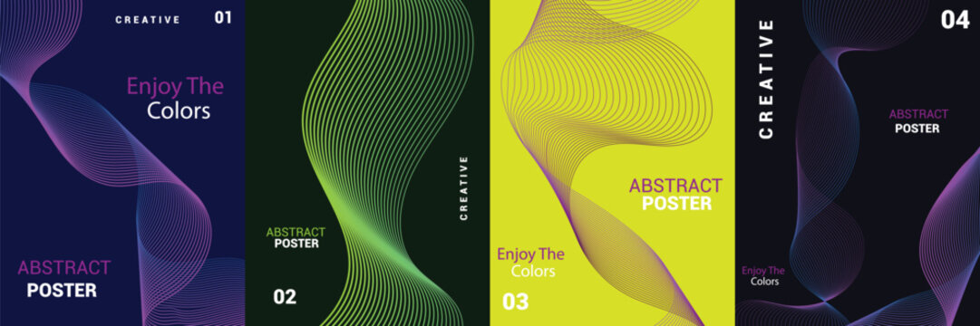 Vibrant abstract poster templates for creative marketing materials