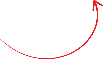 Hand drawn red curved arrow pointer isolated vector illustration © uniqueartr