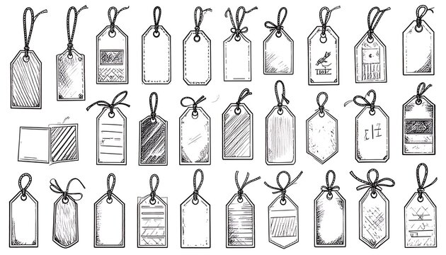 Collection of blank gift tags variety.