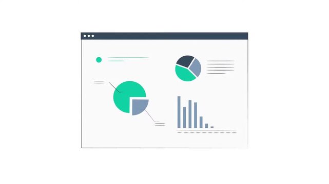Digital Business Dashboard with Growth Pie Charts and Financial Bar Graphs Animation