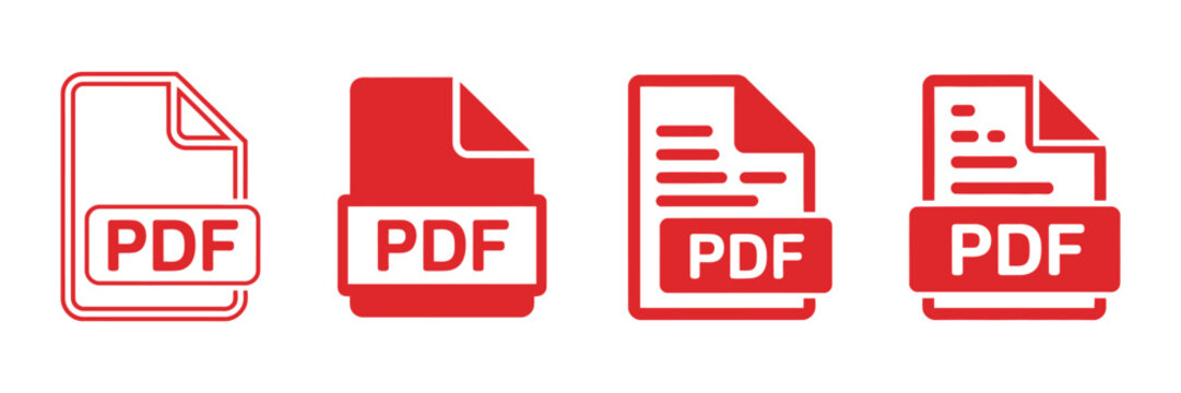 PDF Icon Flat Vector Illustration, Portable Document Format File Symbol, Modern Digital Document Graphic for Websites, Applications and Business