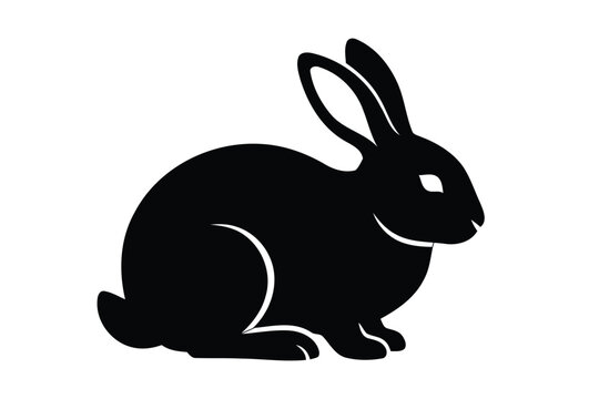 Sitting Rabbit Silhouette Vector