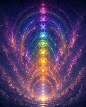 Rainbow Chakra Energy Field and Sacred Frequency Grid