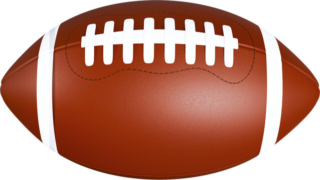 American Football Ball Isolated on Transparent Background