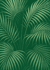 Obraz premium Lush tropical palm leaves illustration.